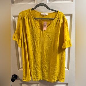 LOFT Mustard Yellow Women's Top